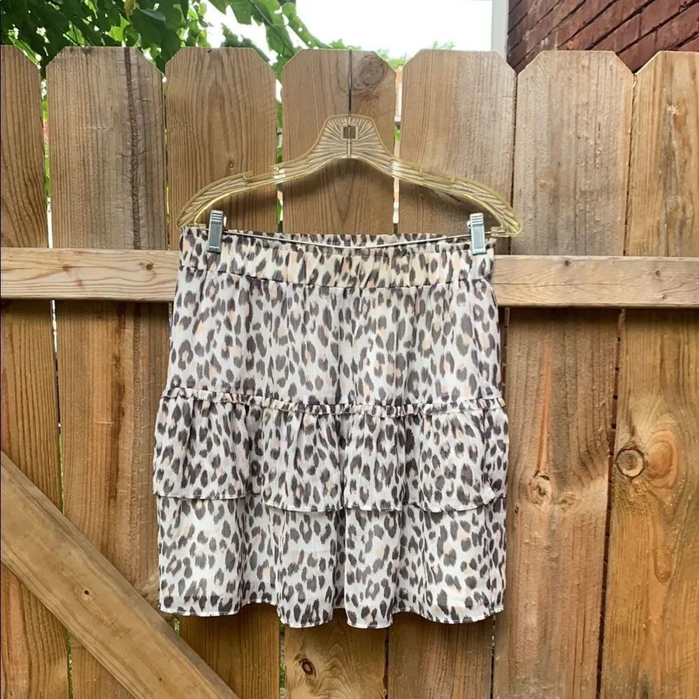 LOFT leopard Mini Skirt